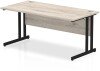 Dynamic Impulse Rectangular Desk with Twin Cantilever Legs - 1600mm x 800mm - Grey oak