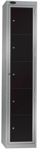 Probe Garment Dispenser 5 Compartment Locker - 1780 x 380 x 460mm - Black (RAL 9004)