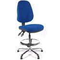 Chilli Chrome High Back Fabric Draughtsman Operator Chair