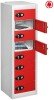 Probe TabBox 8 Compartment Locker with Standard Plug - 1000 x 305 x 370mm - Red (Similar to BS 04 E53)