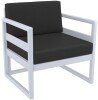Zap Mykonos Lounge Set - Silver Grey - Black Cushions