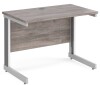 Gentoo Rectangular Desk with Cable Managed Legs - 1000mm x 600mm - Grey Oak