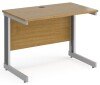 Gentoo Rectangular Desk with Cable Managed Legs - 1000mm x 600mm - Oak