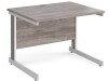 Gentoo Rectangular Desk with Cable Managed Legs - 1000mm x 800mm - Grey Oak