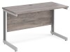 Gentoo Rectangular Desk with Cable Managed Legs - 1200mm x 600mm - Grey Oak