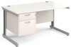 Gentoo Rectangular Desk with Cable Managed Legs and 2 Drawer Fixed Pedestal - 1400mm x 800mm - White