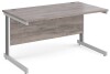 Gentoo Rectangular Desk with Cable Managed Legs - 1400mm x 800mm - Grey Oak
