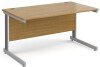 Gentoo Rectangular Desk with Cable Managed Legs - 1400mm x 800mm - Oak