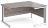 Gentoo Corner Desk with Cable Managed Leg 1400 x 1200mm - Grey Oak