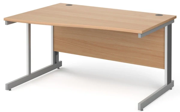 Gentoo Wave Desk with Cable Managed Leg 1400 x 990mm - Beech