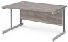 Gentoo Wave Desk with Cable Managed Leg 1400 x 990mm - Grey Oak