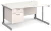 Gentoo Wave Desk with 2 Drawer Pedestal and Cable Managed Leg 1400 x 990mm - White