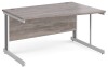 Gentoo Wave Desk with Cable Managed Leg 1400 x 990mm - Grey Oak