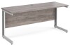 Gentoo Rectangular Desk with Cable Managed Legs - 1600mm x 600mm - Grey Oak