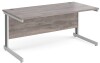 Gentoo Rectangular Desk with Cable Managed Legs - 1600mm x 800mm - Grey Oak