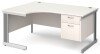 Gentoo Corner Desk with 2 Drawer Pedestal and Cable Managed Leg 1600 x 1200mm - White