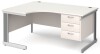Gentoo Corner Desk with 3 Drawer Pedestal and Cable Managed Leg 1600 x 1200mm - White