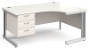 Gentoo Corner Desk with 3 Drawer Pedestal and Cable Managed Leg 1600 x 1200mm - White