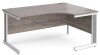 Gentoo Corner Desk with Cable Managed Leg 1600 x 1200mm - Grey Oak