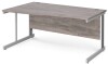 Gentoo Wave Desk with Cable Managed Leg 1600 x 990mm - Grey Oak