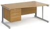 Gentoo Wave Desk with 2 Drawer Pedestal and Cable Managed Leg 1600 x 990mm - Oak