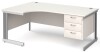 Gentoo Corner Desk with 3 Drawer Pedestal and Cable Managed Leg 1800 x 1200mm - White