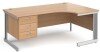 Gentoo Corner Desk with 3 Drawer Pedestal and Cable Managed Leg 1800 x 1200mm - Beech