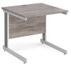 Gentoo Rectangular Desk with Cable Managed Legs - 800mm x 800mm - Grey Oak