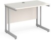 Gentoo Rectangular Desk with Twin Cantilever Legs - 1000mm x 600mm - White