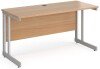 Gentoo Rectangular Desk with Twin Cantilever Legs - 1400mm x 600mm - Beech