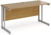 Gentoo Rectangular Desk with Twin Cantilever Legs - 1400mm x 600mm - Oak