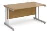 Gentoo Rectangular Desk with Twin Cantilever Legs - 1400mm x 800mm - Oak