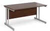 Gentoo Rectangular Desk with Twin Cantilever Legs - 1400mm x 800mm - Walnut
