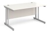 Gentoo Rectangular Desk with Twin Cantilever Legs - 1400mm x 800mm - White