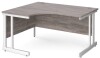 Gentoo Corner Desk with Double Upright Leg 1400 x 1200mm - Grey Oak