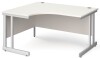 Gentoo Corner Desk with Double Upright Leg 1400 x 1200mm - White