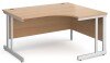 Gentoo Corner Desk with Double Upright Leg 1400 x 1200mm - Beech