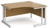 Gentoo Corner Desk with Double Upright Leg 1400 x 1200mm - Oak