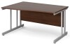 Gentoo Wave Desk with Double Upright Leg 1400 x 990mm - Walnut