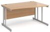 Gentoo Wave Desk with Double Upright Leg 1400 x 990mm - Beech