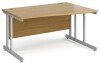 Gentoo Wave Desk with Double Upright Leg 1400 x 990mm - Oak