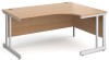 Gentoo Corner Desk with Double Upright Leg 1600 x 1200mm - Beech