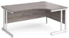 Gentoo Corner Desk with Double Upright Leg 1600 x 1200mm - Grey Oak