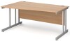 Gentoo Wave Desk with Double Upright Leg 1600 x 990mm - Beech