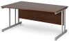 Gentoo Wave Desk with Double Upright Leg 1600 x 990mm - Walnut