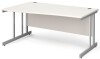 Gentoo Wave Desk with Double Upright Leg 1600 x 990mm - White