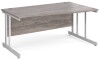 Gentoo Wave Desk with Double Upright Leg 1600 x 990mm - Grey Oak