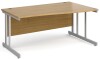 Gentoo Wave Desk with Double Upright Leg 1600 x 990mm - Oak