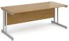 Gentoo Rectangular Desk with Twin Cantilever Legs - 1800mm x 800mm - Oak