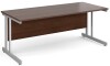Gentoo Rectangular Desk with Twin Cantilever Legs - 1800mm x 800mm - Walnut
